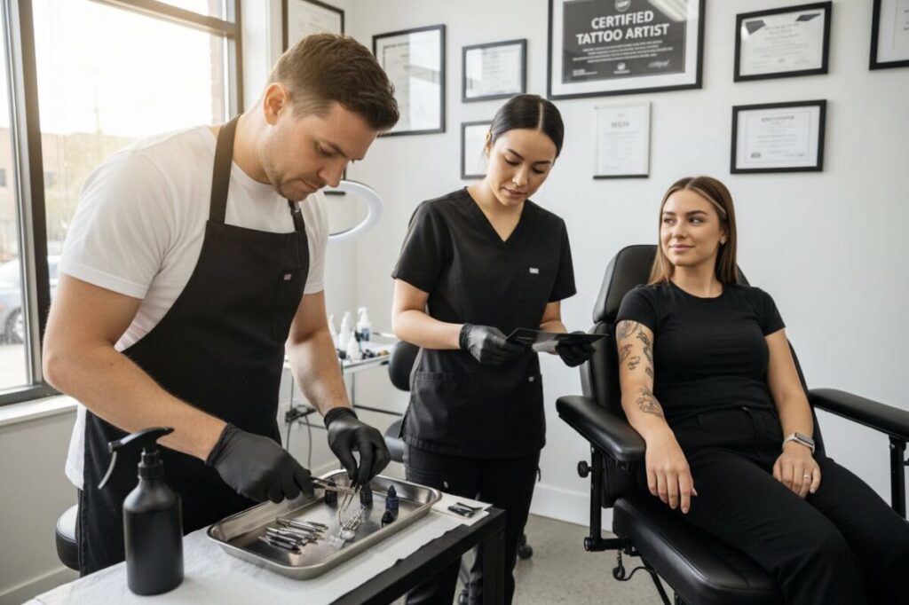 opuch tetovanej oblasti