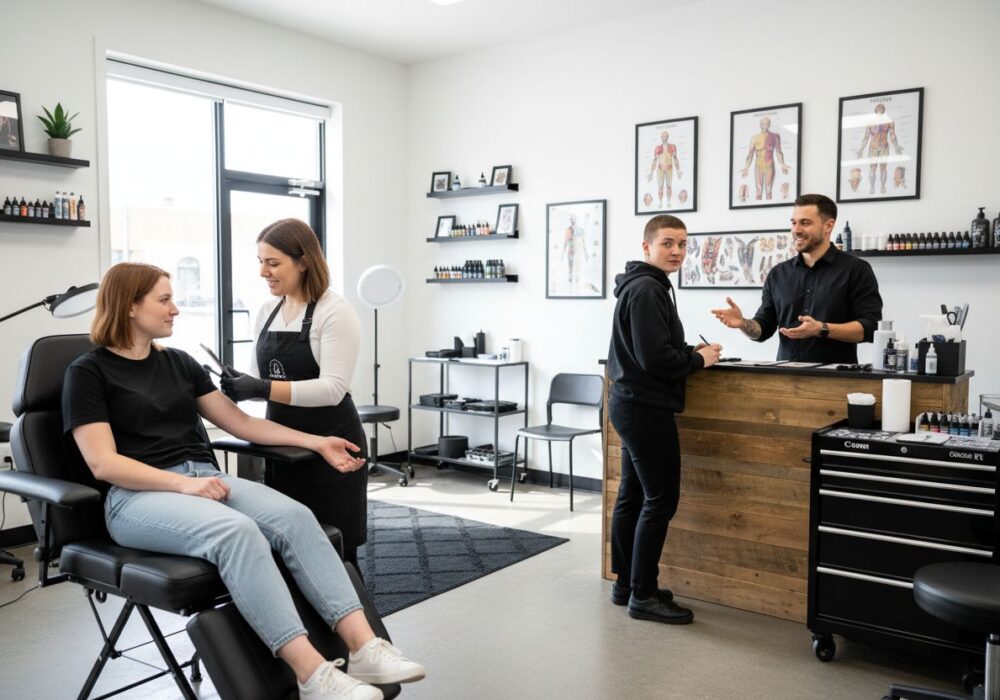 tattoo consultation, pain questions, tattoo studio